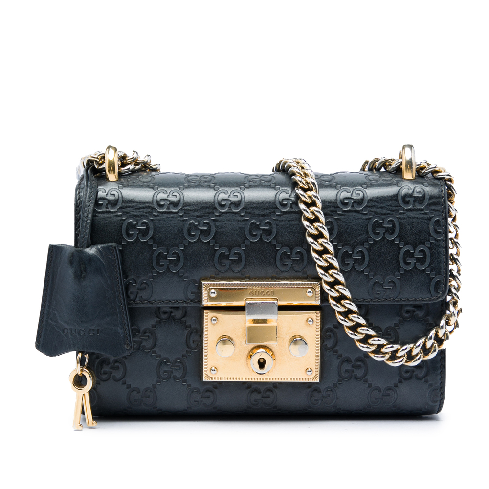 Pre-Loved Gucci Small Guccissima Padlock Crossbody